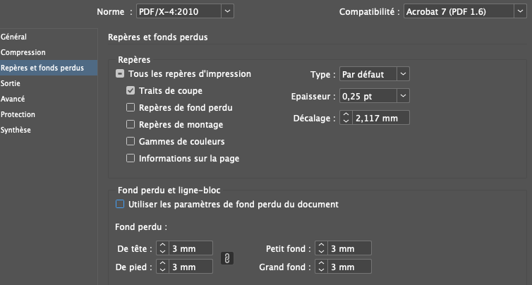 InDesign: Préparation du fichier pour l'impression. Espace Graphic 
